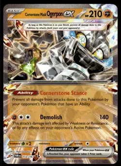 Pokemon TCG SV06: Twilight Masquerade #112/167 Cornerstone Mask Ogerpon EX NM - Image 1