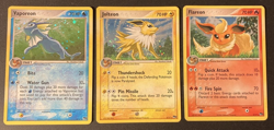 Pokemon TCG Vaporeon, Jolteon, & Flareon POP Series Promos 3 Holo Rare LP-NM - Image 1
