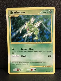 Pokemon Scyther 130/127 Pokemon Platinum Holo Secret Rare 2009 Lvl 25 LP - Image 1