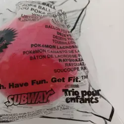 Vintage 2005 The Rare Subway Promo Pokemon Pokeball Red White Plastic Sealed - Image 3