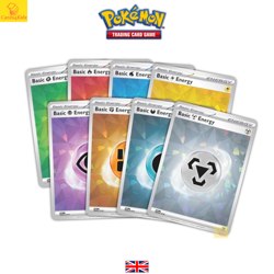 Pokemon Basic Energy Set of 8 Cracked Ice Foil Terapagos Ex UPC Promo Card New - Image 1
