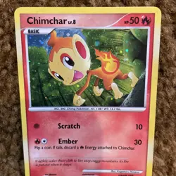 Chimchar LV8 DP02 Black Star Promo Holo Foil Pokemon Card TCG 2007 HP/DMG - Image 2