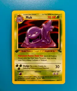 Muk 1st Edition Rare Pokemon Card Fossil Set 28/62 - LP Vintage 1999 TCG - Image 2