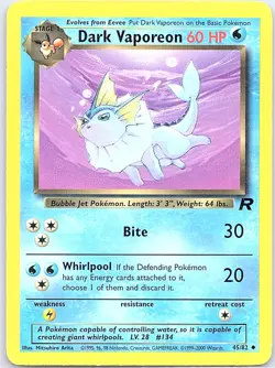 Dark Vaporeon 45/82 Non Holo Team Rocket - Pokemon Card - NM - Image 1