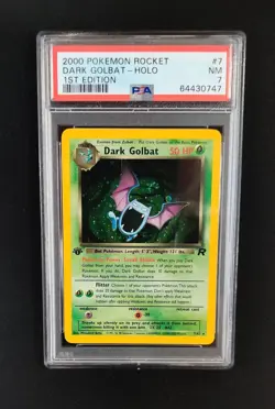 PSA 7 NM Dark Golbat 7/82 1st Edition Team Rocket Pokemon Graded Card - Image 1
