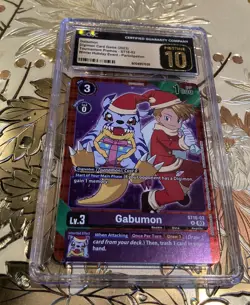 CGC Pristine 10 Digimon Card Game Gabumon ST16-03 Winter Holiday Event Promo BIN - Image 2