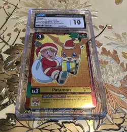 CGC 10 Digimon Card Game Patamon ST3-04 Winter Holiday Event Promo BIN - Image 1