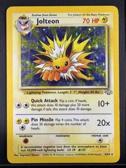 Pokemon TCG Jolteon Jungle Holo Rare Card 4/64 Unlimited LP Condition - Image 1