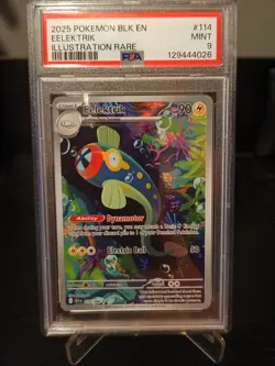 Pokemon TCG Eelektrik Black Bolt Illustration Rare Card 114/086 PSA 9 - Image 1