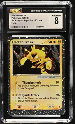 CGC 8 Electabuzz ex 2003 EX Ruby & Sapphire 97/109 Holo Pokemon Card - Image 1