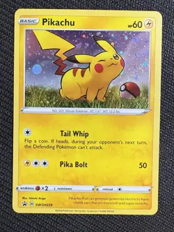 Pokemon TCG - Pikachu SWSH039 Black Star Promo Holo NM - Image 1