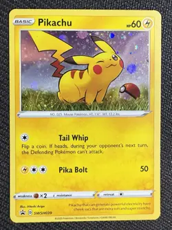 Pokemon TCG - Pikachu SWSH039 Black Star Promo Holo NM - Image 1