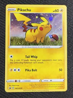 Pokemon TCG - Pikachu SWSH039 Black Star Promo Holo NM - Image 1