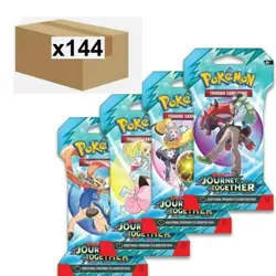 Pokemon Journey Together Sleeved Booster Pack Case Sealed 144 ct. - Image 1
