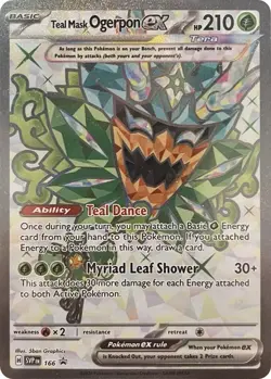Pokemon Holofoil - Teal Mask Ogerpon ex - 166 - 166 / NM / English - Image 1
