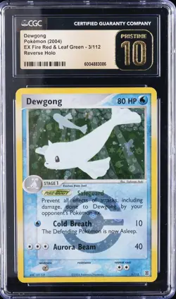 2004 POKEMON EX FIRE RED & LEAF GREEN REVERSE HOLO #3/112 DEWGONG CGC 10 PRISTIN - Image 1