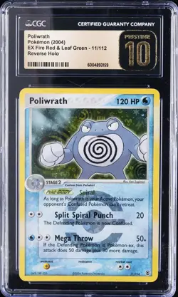 2004 POKEMON EX FIRE RED & LEAF GREEN REVERSE HOLO POLIWRATH CGC 10 PRISTINE - Image 1
