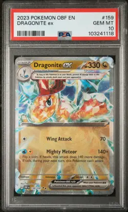 2023 POKEMON OBF EN-OBSIDIAN FLAMES #159 DRAGONITE EX PSA 10 - Image 1
