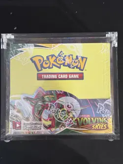 Pokemon Evolving Skies Booster Box Sword & Shield FACTORY SEALED in acrylic case - Image 1