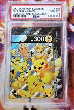 2021 Pokemon SWSH Celebrations Pikachu V Union Collection #139-141 PSA 10 Gem - Image 3