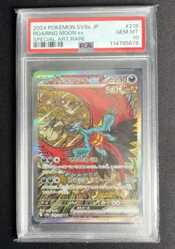 PSA 10 Roaring Moon ex SAR 218/187 sv8a Terastal Festival Japanese Pokemon Card - Image 2