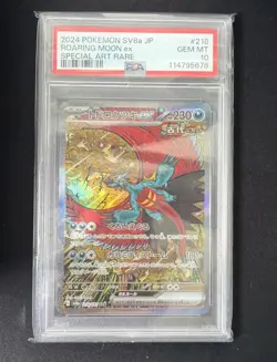 PSA 10 Roaring Moon ex SAR 218/187 sv8a Terastal Festival Japanese Pokemon Card - Image 4