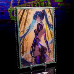 Hatsune Miku CV01 Waifu Trading Card A6 Oversized Vocaloid Acrylic Glitter - Image 2
