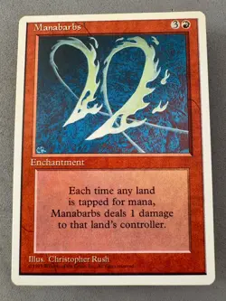 Manabarbs MTG Core Set 4th Edition Regular-Never Played Near Mint-Vintage Magic - Image 1