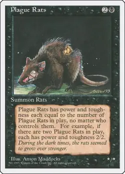 Magic the Gathering MTG Plague Rats (154) Fourth Edition NM - Image 1
