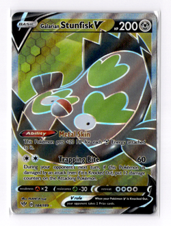 Pokemon Galarian Stunfisk V 184/189 Darkness Ablaze Sword & Shield FULL ART - Image 1