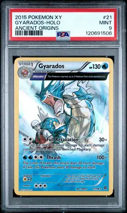 2015 POKEMON XY ANCIENT ORIGINS #21 GYARADOS-HOLO PSA 9 - Image 1