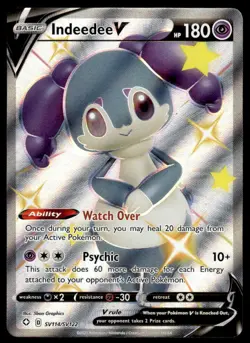 Pokemon TCG Shining Fates #SV114/SV122 Indeedee V NM - Image 1