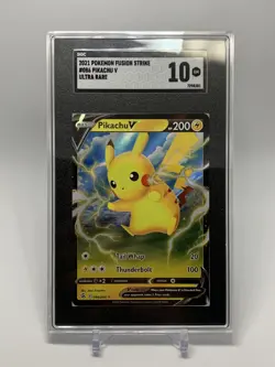 Pikachu V - 086/264 Ultra Rare Fusion Strike Pokemon TCG SGC 10 GM 🐭⚡ - Image 1