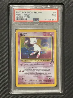 2000 PSA 7 Mew Holo #9 Black Star Promo WOTC Pokemon Game Promo - Image 1