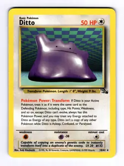 1999 Pokemon Fossil Ditto #18 R NM - Image 1