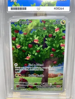 Applin 185/167 Ace Gem Mint 10 Pokemon Twilight Masquerade Illustration Rare - Image 2