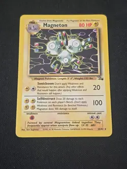 Magneton 26/62 Fossil Regular Black Star Rare Pokemon TCG Light Played - Image 1