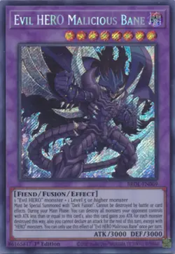 Yugioh! LP Evil HERO Malicious Bane - BROL-EN069 - Secret Rare - 1st Edition Lig - Image 1