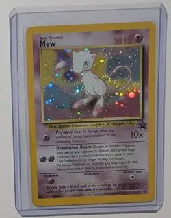Pokemon Card Mew Holographic Black Star Promo #9 Card WOTC 1999-2000 Swirl - Image 1