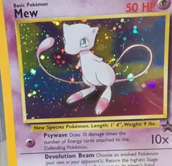 Pokemon Card Mew Holographic Black Star Promo #9 Card WOTC 1999-2000 Swirl - Image 3