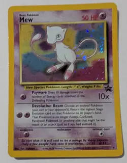 Pokemon Card Mew Holographic Black Star Promo #9 Card WOTC 1999-2000 Swirl - Image 4