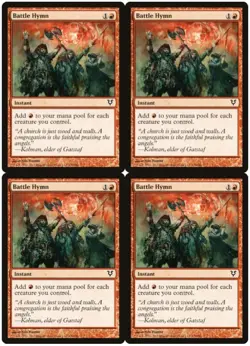 MTG Battle Hymn x4 Avacyn Restored Common NM Playset - Image 1