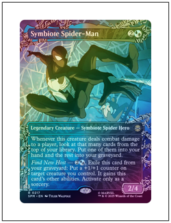 1x Symbiote Spider-Man, Borderless Art Foil, Magic MTG NM - Image 1