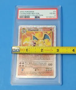 2002 Pokemon Legendary Coll #3 Charizard Reverse Holo Foil PSA 4 - Image 5