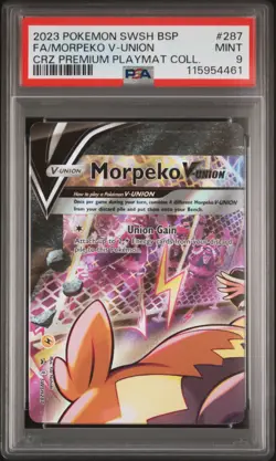 2023 POKEMON SWSH BLACK STAR PROMO #287 FULL ART/MORPEKO V-UNION PSA 9 - Image 1