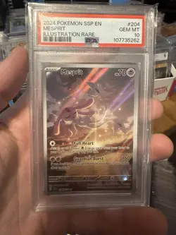 2024 POKEMON SV SURGING SPARKS SSP EN #204/191 MESPRIT ILLUSTRATION RARE PSA 10 - Image 1