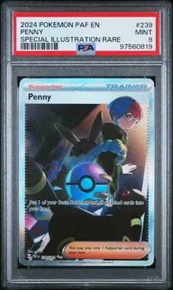 2024 POKEMON PAF EN-PALDEAN FATES SPECIAL ILLUSTRATION RARE #239 PENNY PSA 9 - Image 1