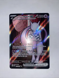 Pokemon Mewtwo EX TCG Team Rockets 213/182 Full Art Destined Rivals English - Image 1