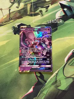 Pokemon TCG Mewtwo GX Sun & Moon SM196 Black Star Promo Ultra Rare Holo LP M18 - Image 1