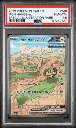 2023 POKEMON PAR EN-PARADOX RIFT SPECIAL ILLUSTRATION RARE IRON HANDS EX PSA 8.5 - Image 1